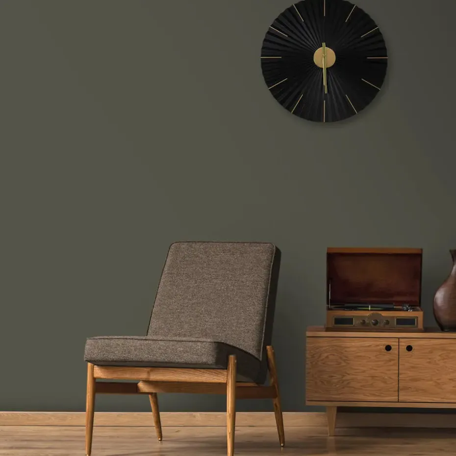 Art for the Home Klok Luxe zwart en goud Hangende Klok Origami 59cm