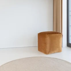 Arte Regal Poef - fluweel - bruin - 30 x 30 cm - vierkant