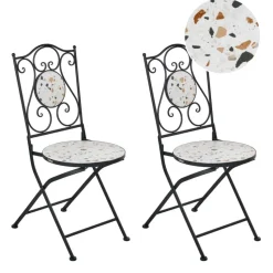ARTENA - Set van 2 tuinstoelen - Zwart - IJzer