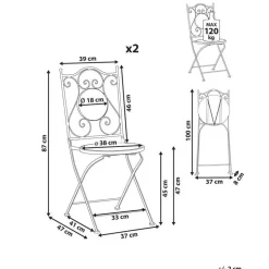 ARTENA - Set van 2 tuinstoelen - Zwart - IJzer
