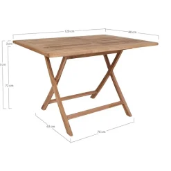 Artichok Jane inklapbare houten tuintafel - 120 x 80 cm