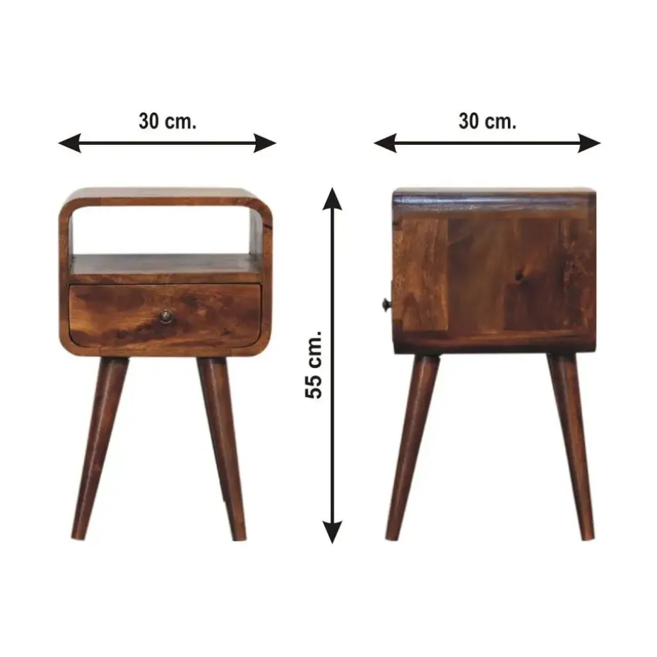 Artisan Furniture Massief Houten Kastanje Nachtkastje