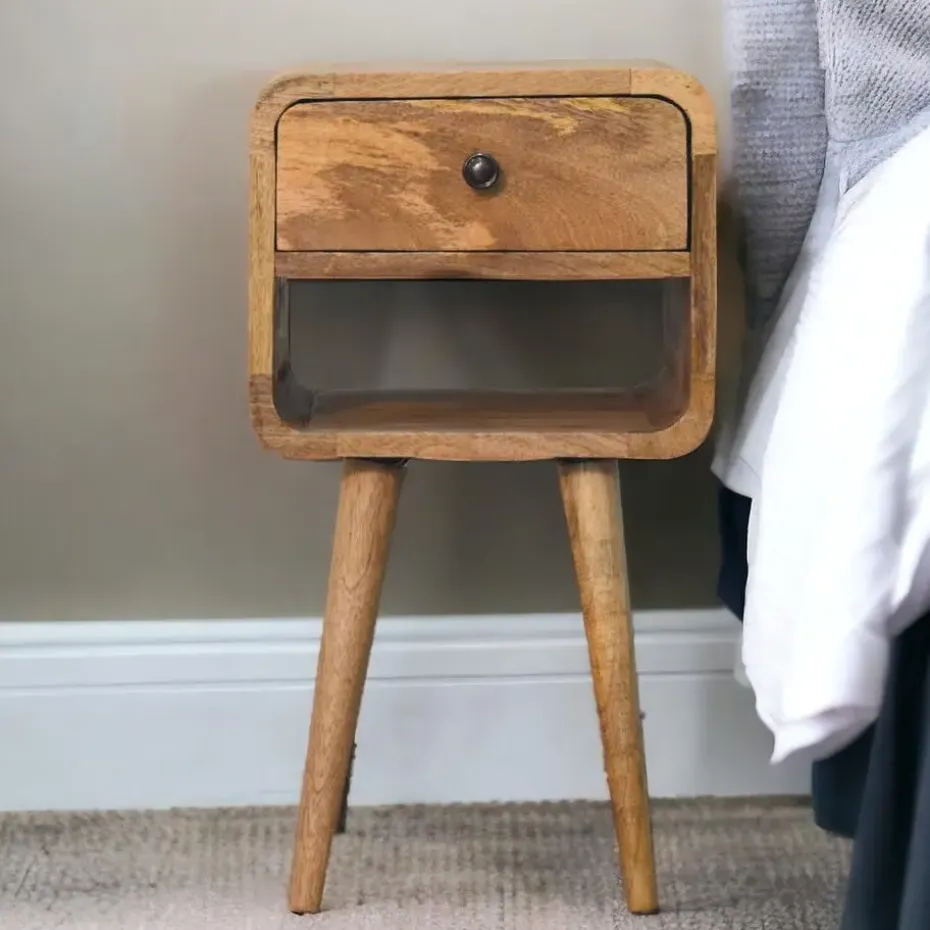 Artisan Furniture Massief Houten Eiken Curve Nachtkastje