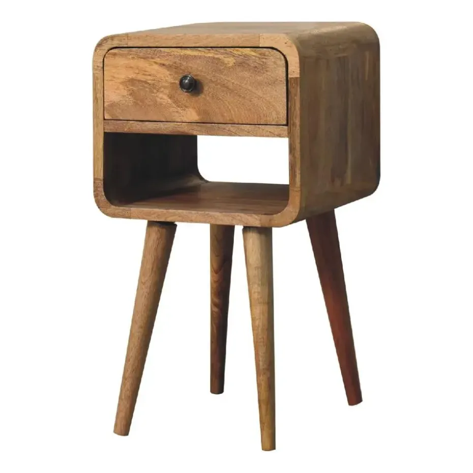 Artisan Furniture Massief Houten Eiken Curve Nachtkastje