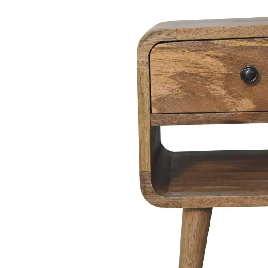 Artisan Furniture Massief Houten Eiken Curve Nachtkastje