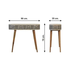Artisan Furniture Solid hout Edessa Sidetable Tafel met Bone Inlay