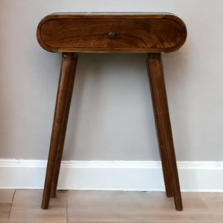 Artisan Furniture Solid hout Ronde Kastanje Sidetable