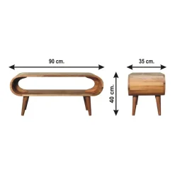 Artisan Furniture Solid hout Amaya Nordic Stijl Eikenlook Salontafel