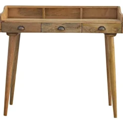Artisan Furniture Solid hout Bureau met Rugleuning en Schelpvorm