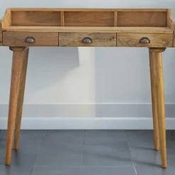 Artisan Furniture Solid hout Bureau met Rugleuning en Schelpvorm