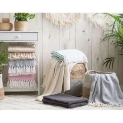 ASAKA - Plaid - Beige - 130 x 180 cm - Katoen