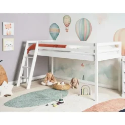 ASCOUX - Kinderbed - Wit - 90 x 200 cm - Dennenhout