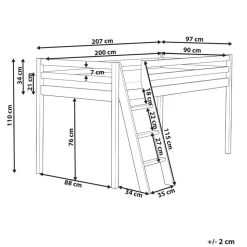 ASCOUX - Kinderbed - Wit - 90 x 200 cm - Dennenhout
