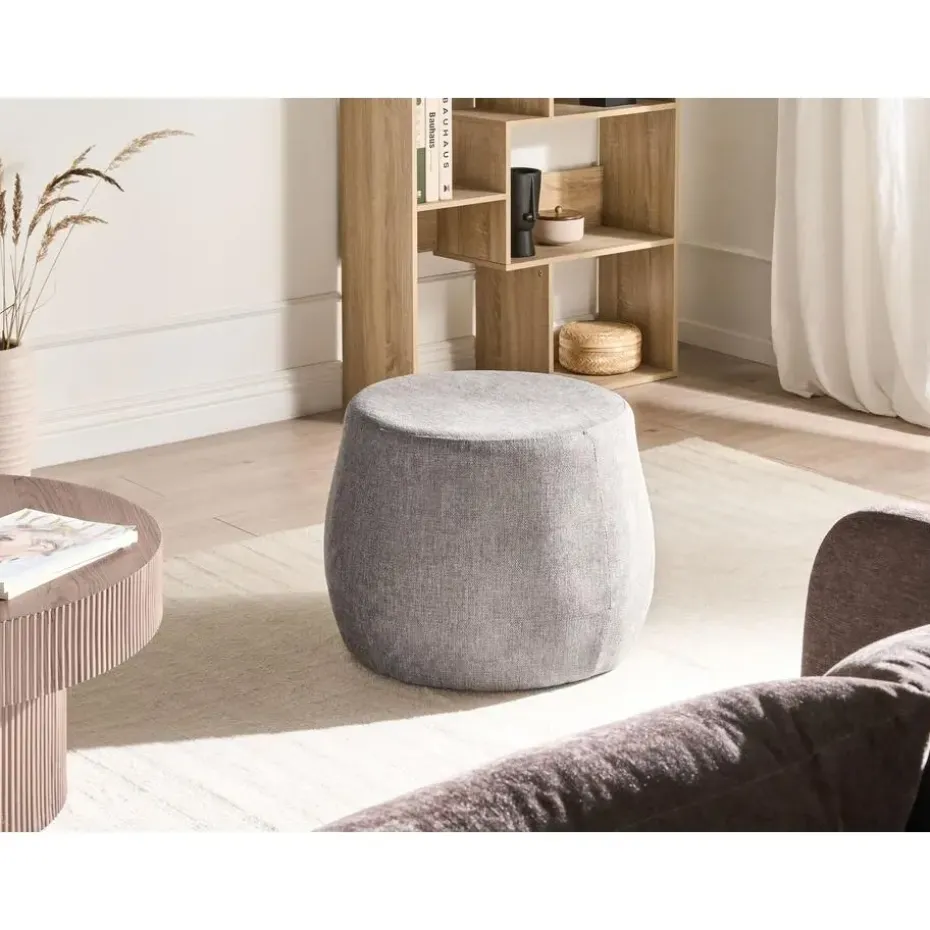 ASHTON - Poef - Lichtgrijs - Polyester