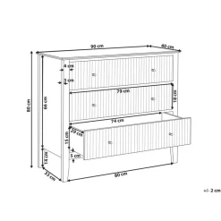 ASSISI - Dressoir 3 lades - Wit - MDF