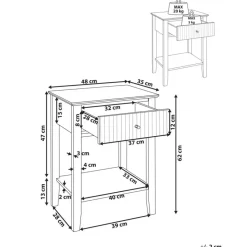 ASSISI - Nachtkastje 1 lade - Wit - MDF