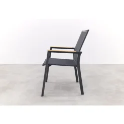 Atmos stapelbare tuinstoel - Antraciet/Teak