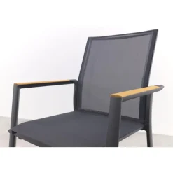 Atmos stapelbare tuinstoel - Antraciet/Teak