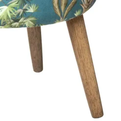 Atmosphera Bijzet krukje Jungle - groen - hout/stof - 38 x 40 cm