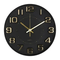 Atmosphera Doris Klok - zwart / goud - 30 cm - wandklok modern