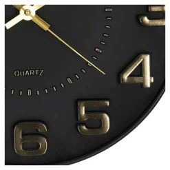 Atmosphera Doris Klok - zwart / goud - 30 cm - wandklok modern