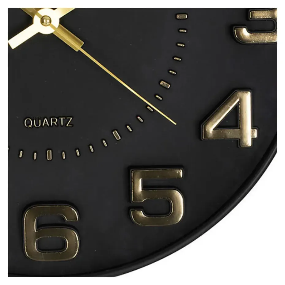 Atmosphera Doris Klok - zwart / goud - 30 cm - wandklok modern