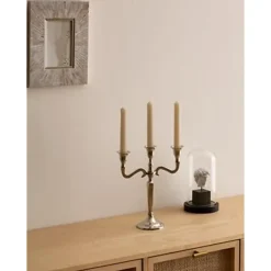 Atmosphera kaarsen kandelaar - 3 armen - metaal - goud - 27 cm