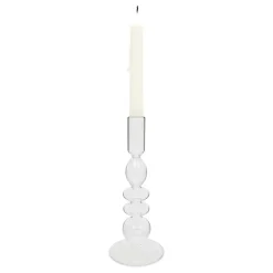 Atmosphera kaarsen kandelaar - dinerkaarsen - transparant - 22 cm