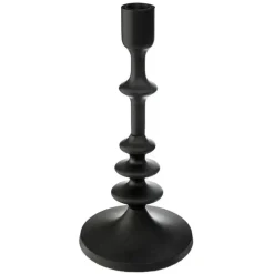 Atmosphera kaarsen kandelaar - dinerkaarsen - zwart - H26 cm