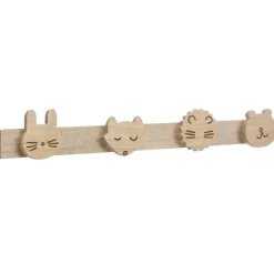 Atmosphera Kapstok kinderkamer - dieren koppen - 4 haken - MDF