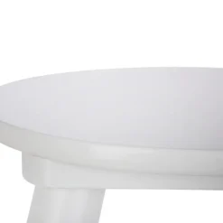 Atmosphera Kinder bijzet krukje - ivoor wit - hout - D24 x H27 cm