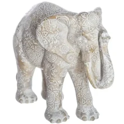 Atmosphera Olifanten dierenbeeldje - beige Mandala - 19 x 10 x 15 cm