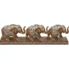 Atmosphera Olifantjes dierenbeeldje - bruin - 46 x 7,5 x 13 cm