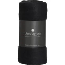 Atmosphera Plaid - zwart - polyester - 125 x 150 cm