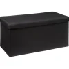 Atmosphera Poef/hocker - opbergbox - zwart - PU/MDF - 31 x 31 cm