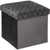 Atmosphera Storage Poef/hocker - Opvouwbaar - Donkergrijs - 38x38 cm