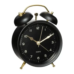 Atmosphera Tafelklok - zwart - D10 cm - rond - klassieke wekker