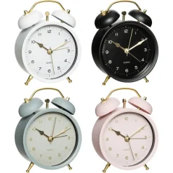 Atmosphera Tafelklok - zwart - D10 cm - rond - klassieke wekker