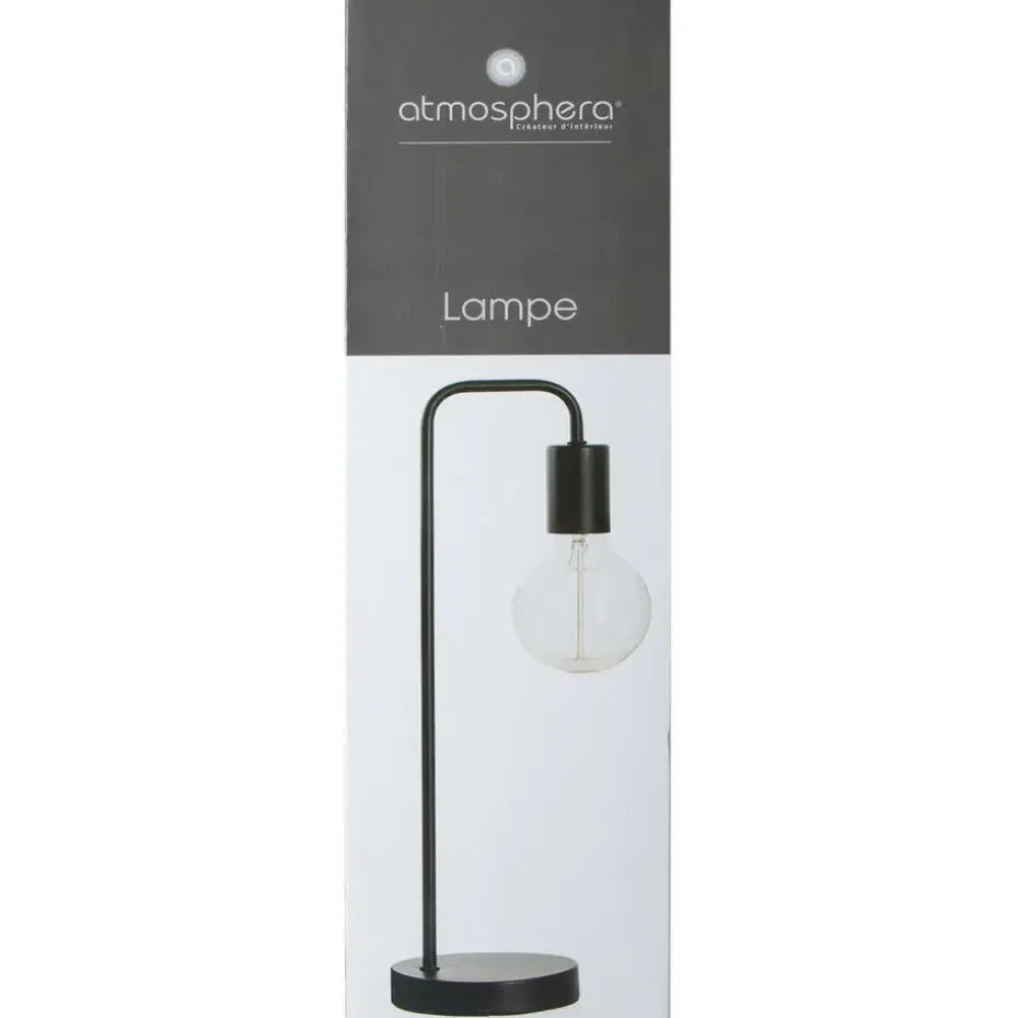 Atmosphera Tafellamp/bureaulamp Design Light - zwart - 46 cm