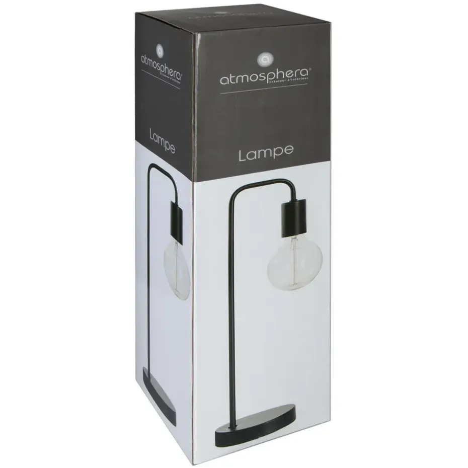 Atmosphera Tafellamp/bureaulamp Design Light - zwart - 46 cm