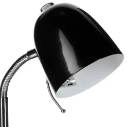 Atmosphera Tafellamp/bureaulampje - metaal - zwart/zilver - 35 cm