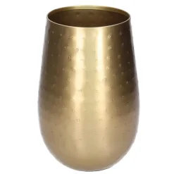 Atmosphera Vaas - metaal - goudkleurig - metallic - 15 x 23 cm