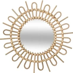 Atmosphera Wandspiegel Sun - Boho/ibiza stijl - rotan - 50 cm