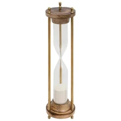 Atmosphera Zandloper - decoratie/tijd - 15 minuten - mango hout