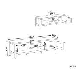 ATOCA - TV-meubel - Lichthout/Wit - MDF