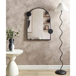 AULON - Wandspiegel - Zwart- 69 x 80 cm - Metaal