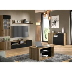 AURIS hangkast 1D artisan eiken / zwart mat