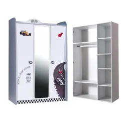 Autobed - Racebed - Met LED en sounds - V8 Sport - 239x127x72 cm - Wit