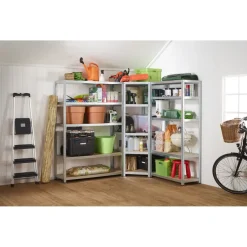 Avasco Stellingkast - Zilver - Opbergrek met hoek metaal - 176x75x40cm