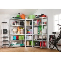 Avasco Stellingkast - Zilver - Opbergrek met hoek metaal - 176x75x40cm